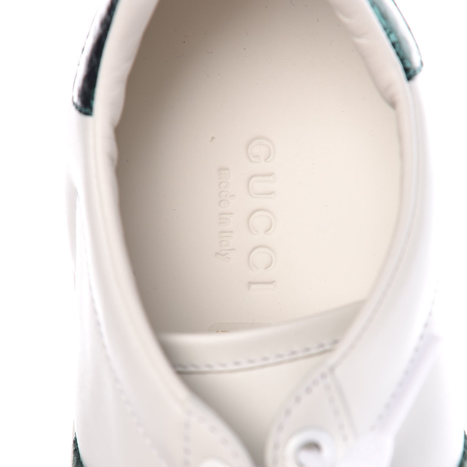 Gucci Calfskin Ayers Bee Embroidered Womens Ace Sneakers 36 White Green 8 of 9