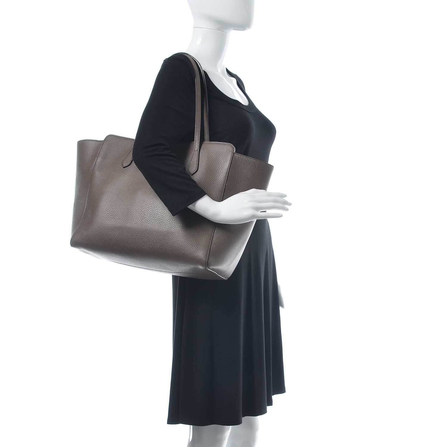 Gucci Dollar Calfskin Medium Swing Tote Grey Field Soft Pink 2 of 7