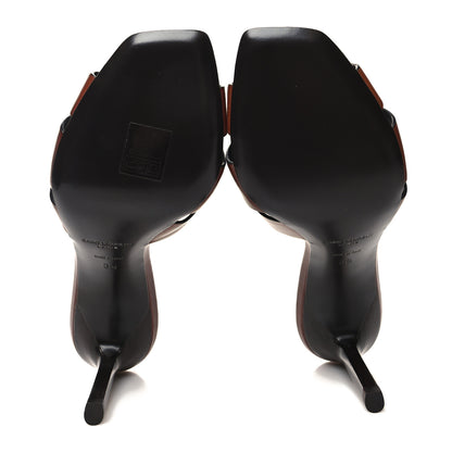 Saint Laurent Calfskin Tribute 85 Slide Sandals 36 Amber 5 of 10
