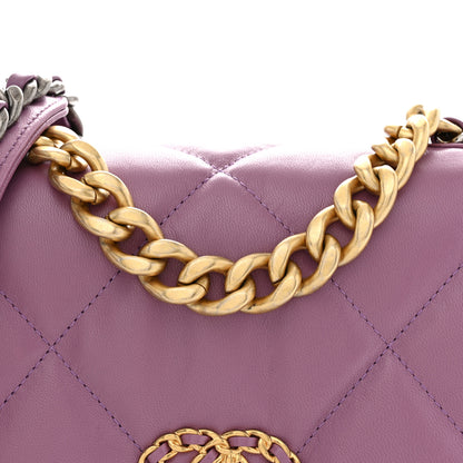 Chanel Goatskin Quilted Medium Chanel 19 Flap Violet Purple 8 of 10