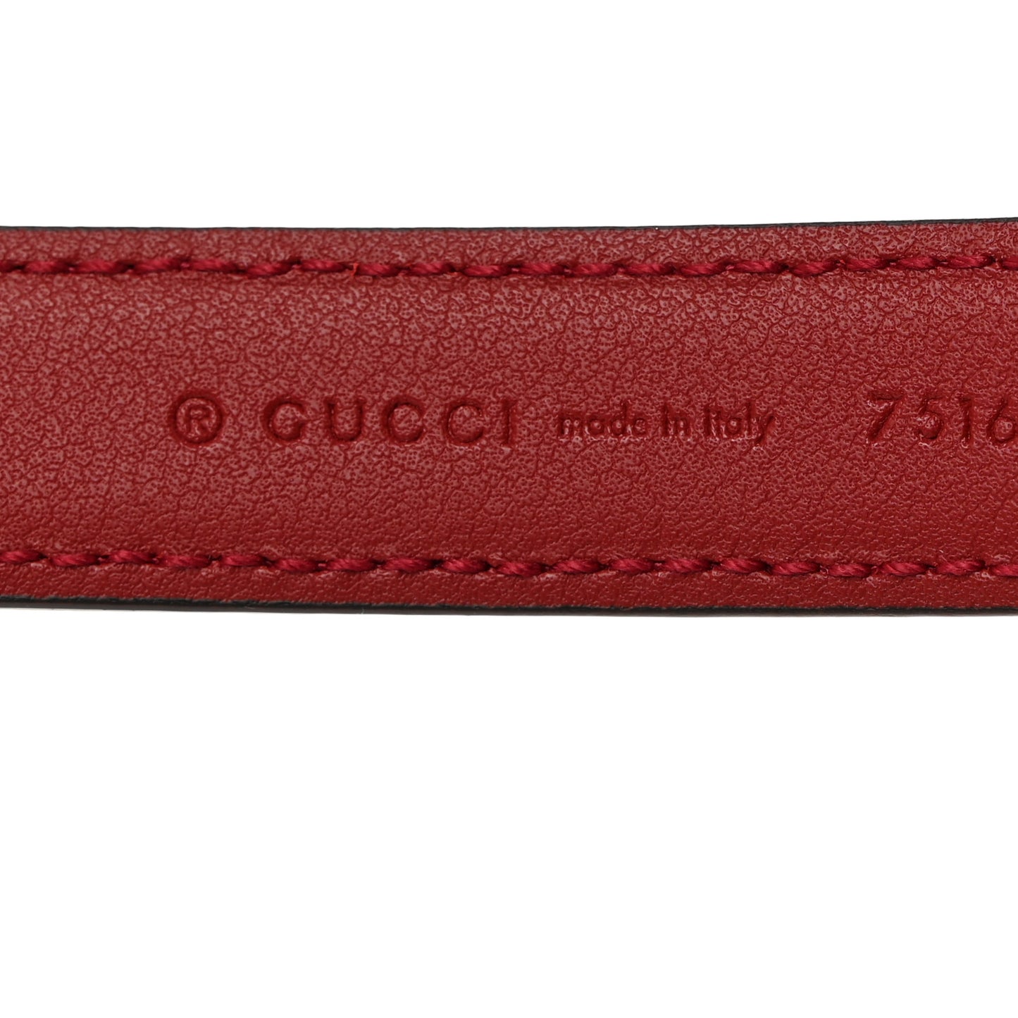 Plutone Calfskin Gucci Buckle 20mm Thin Belt 75 30 Rosso