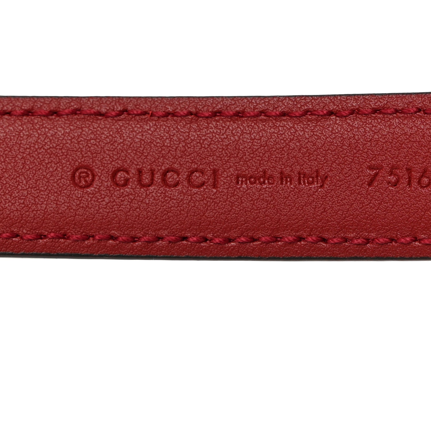 Gucci Plutone Calfskin Gucci Buckle 20mm Thin Belt 75 30 Rosso 4 of 6