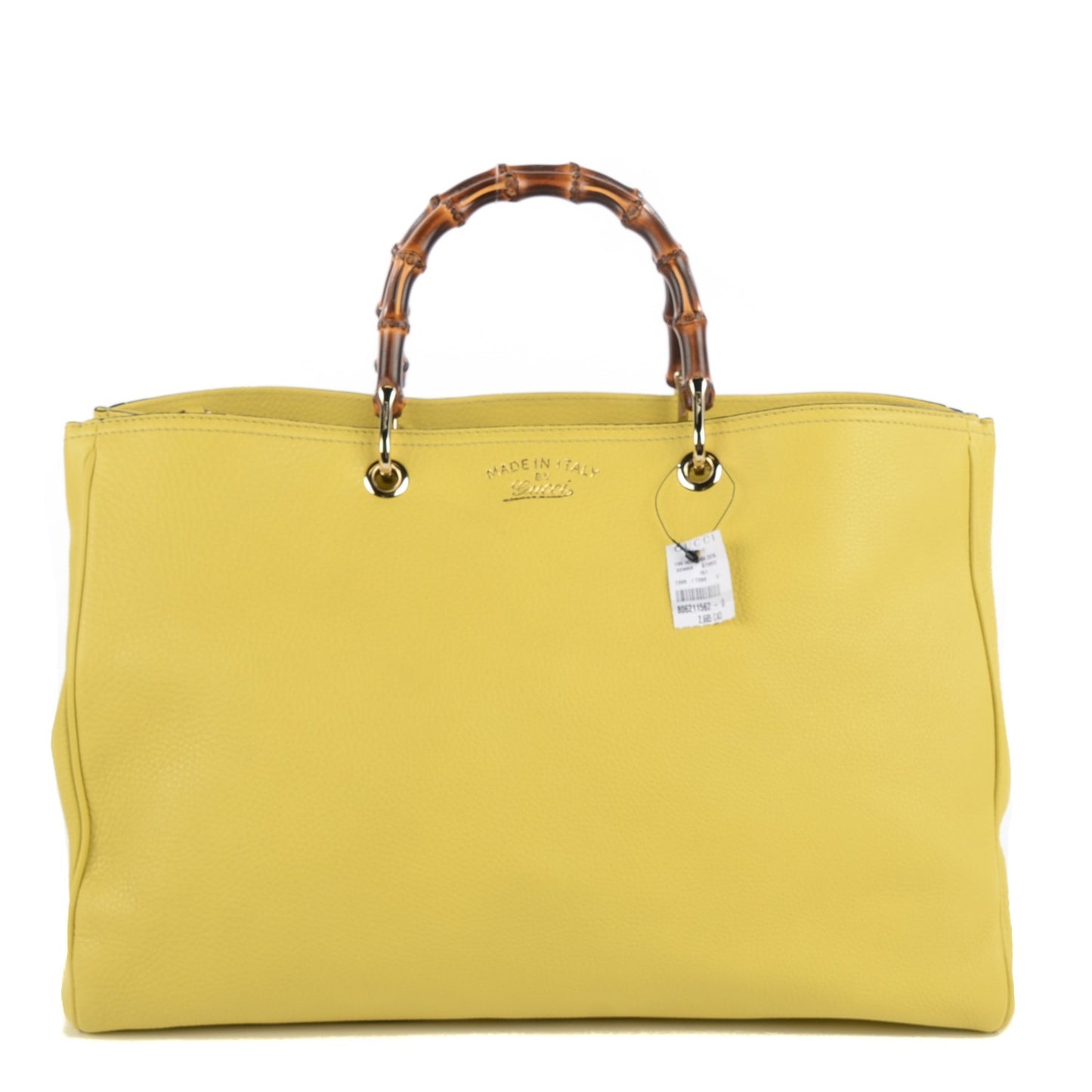 Calfskin Large Bamboo Shopper Tote Citrus