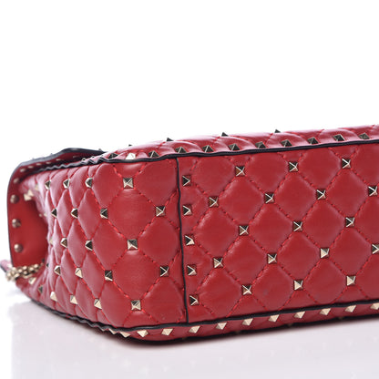 Valentino Garavani Lambskin Large Rockstud Spike Shoulder Bag Red 6 of 12