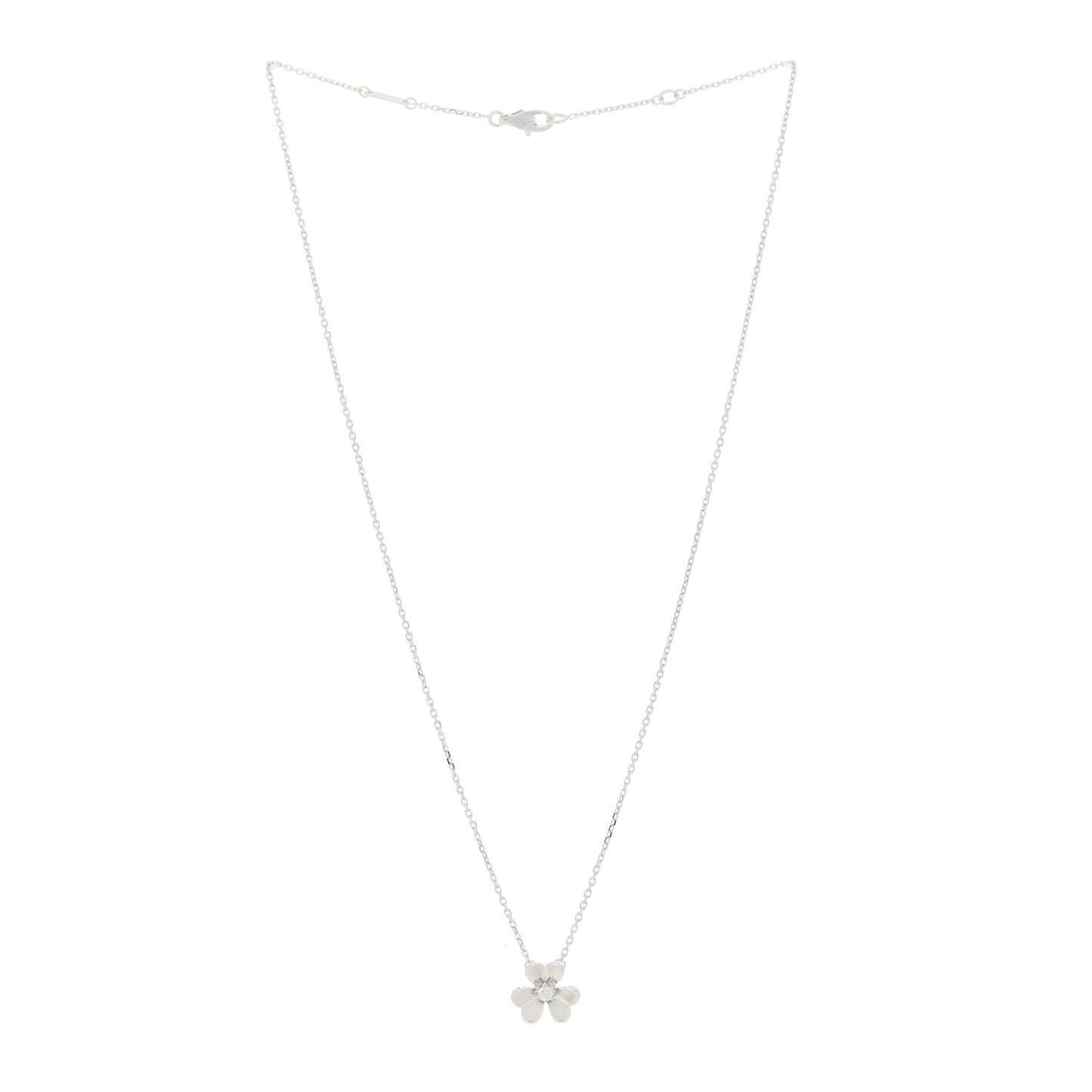 18K White Gold Diamond Mini Frivole Pendant Necklace