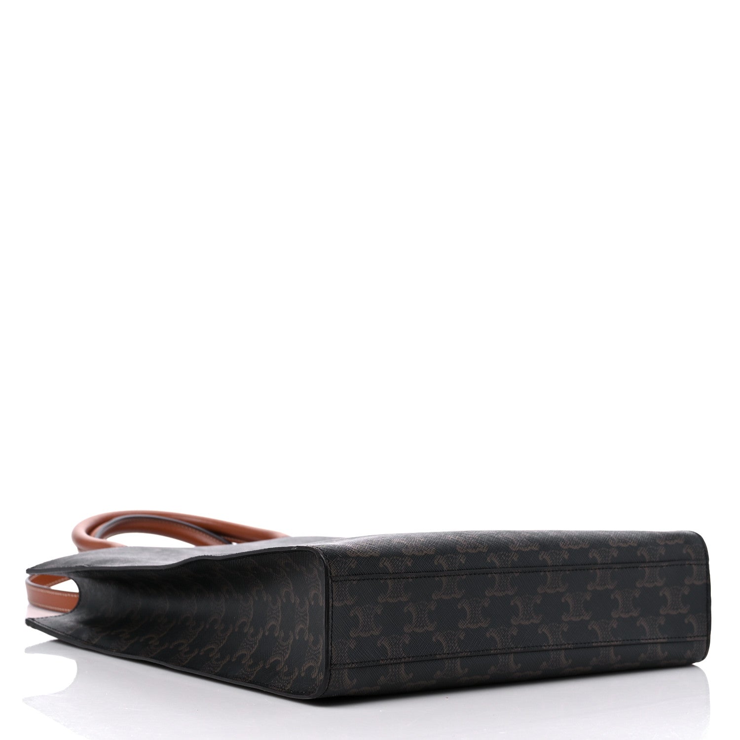 Celine Triomphe Canvas Calfskin Small Vertical Cabas Tan 4 of 9