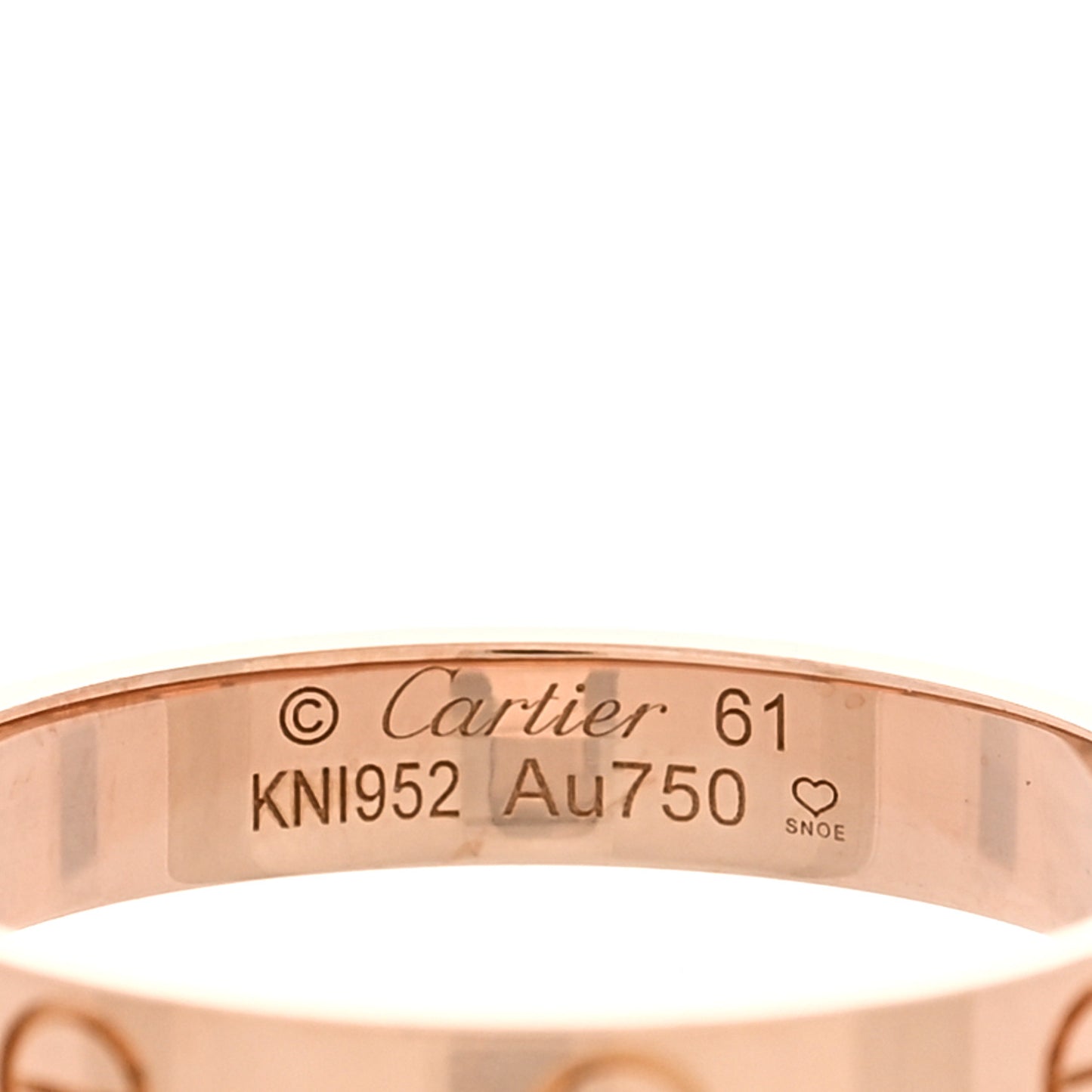 18K Pink Gold 3.5mm LOVE Wedding Band Ring 61 9.5