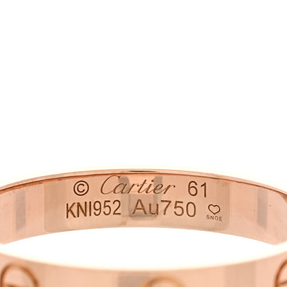 Cartier 18K Pink Gold 3.5mm LOVE Wedding Band Ring 61 9.5 4 of 4