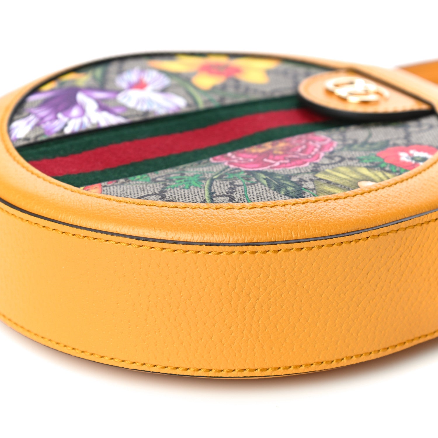 Gucci GG Supreme Monogram Flora Web Mini Ophidia Round Shoulder Bag Beige Multicolor Crop 11 of 11