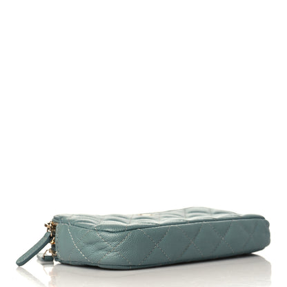 Chanel Caviar Quilted Small Clutch With Chain Light Blue 3 of 11