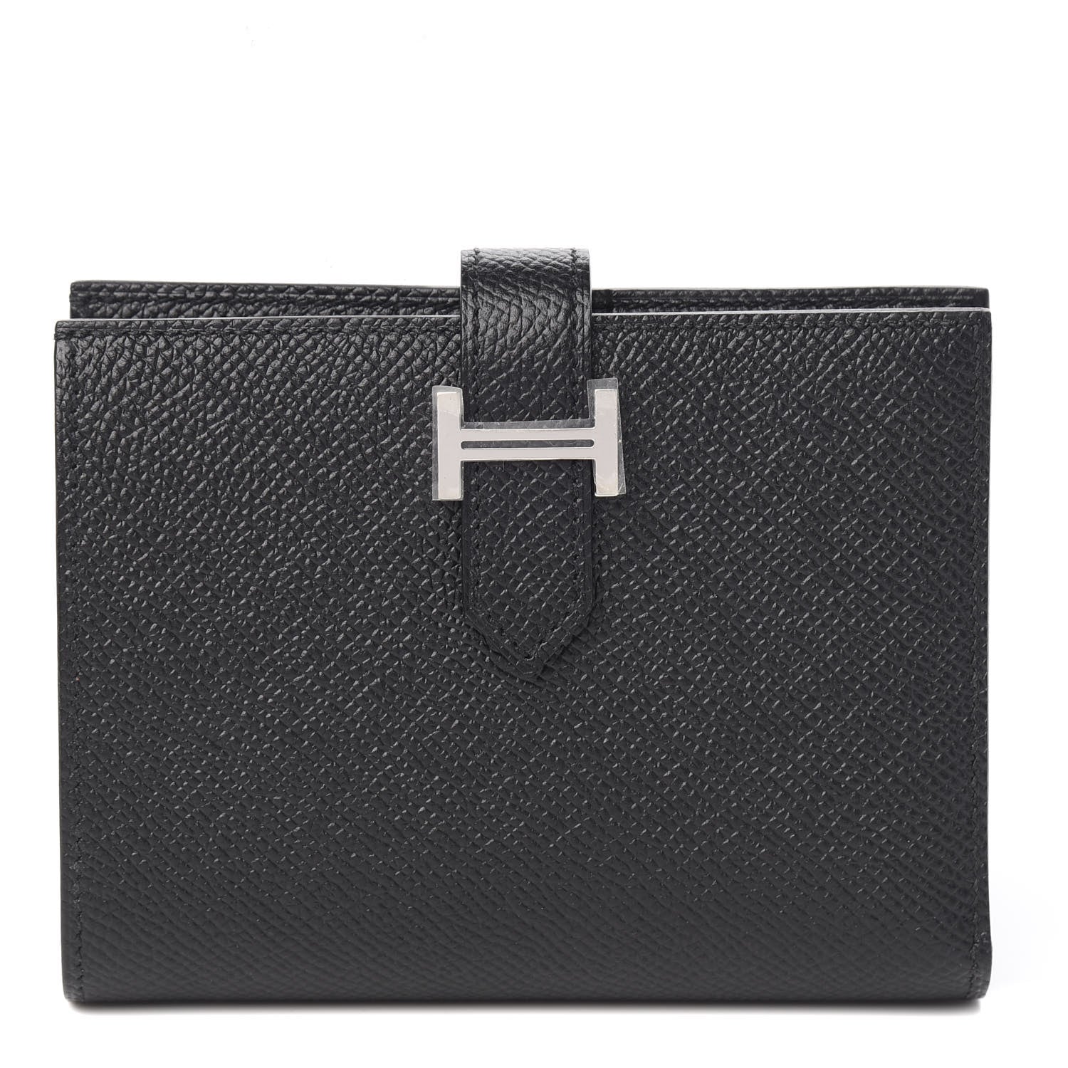 Hermes Epsom Bearn Compact Wallet Black 1 of 7