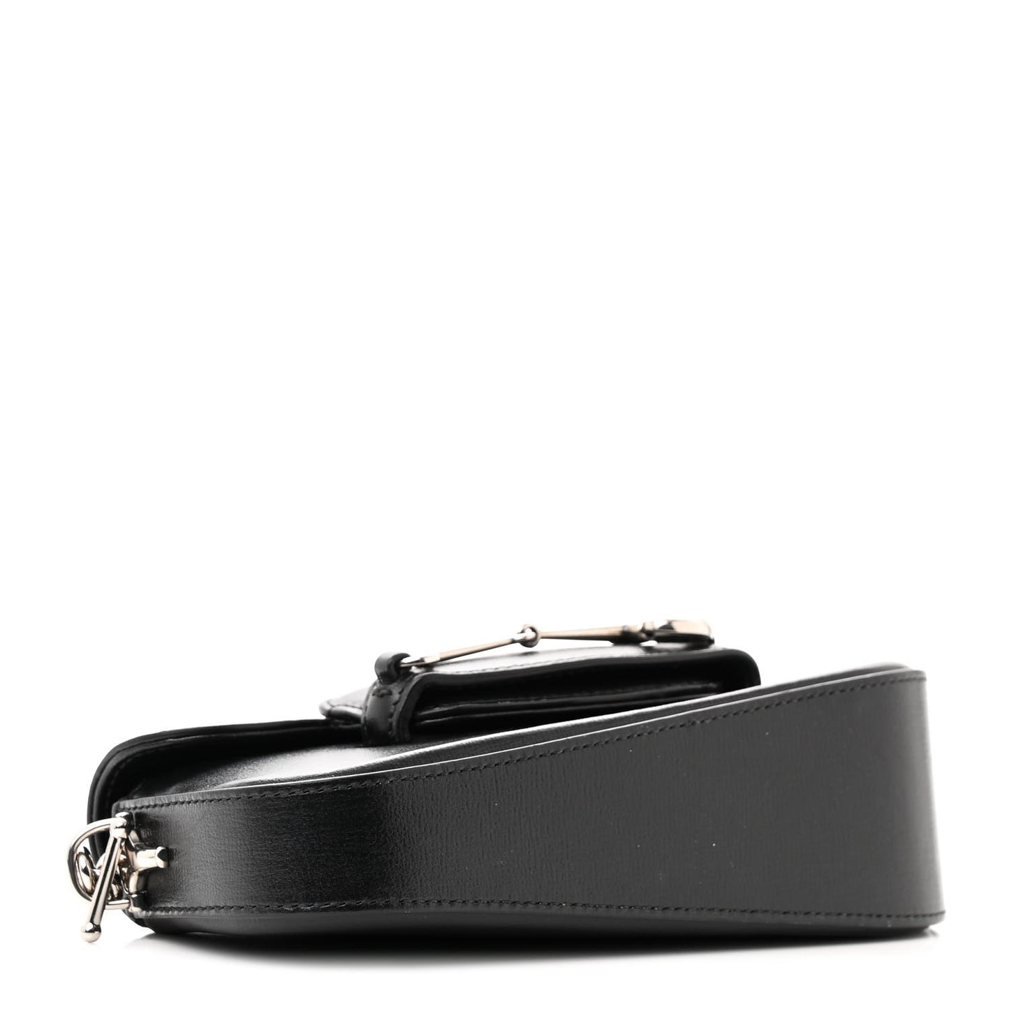 Demetra Mini Horsebit 1955 Asymmetric Shoulder Bag Black