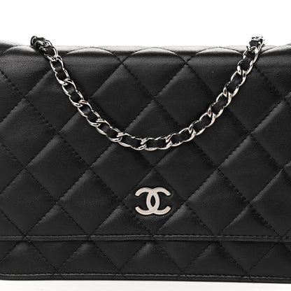 Chanel Lambskin Quilted Wallet On Chain WOC Black 9 of 14