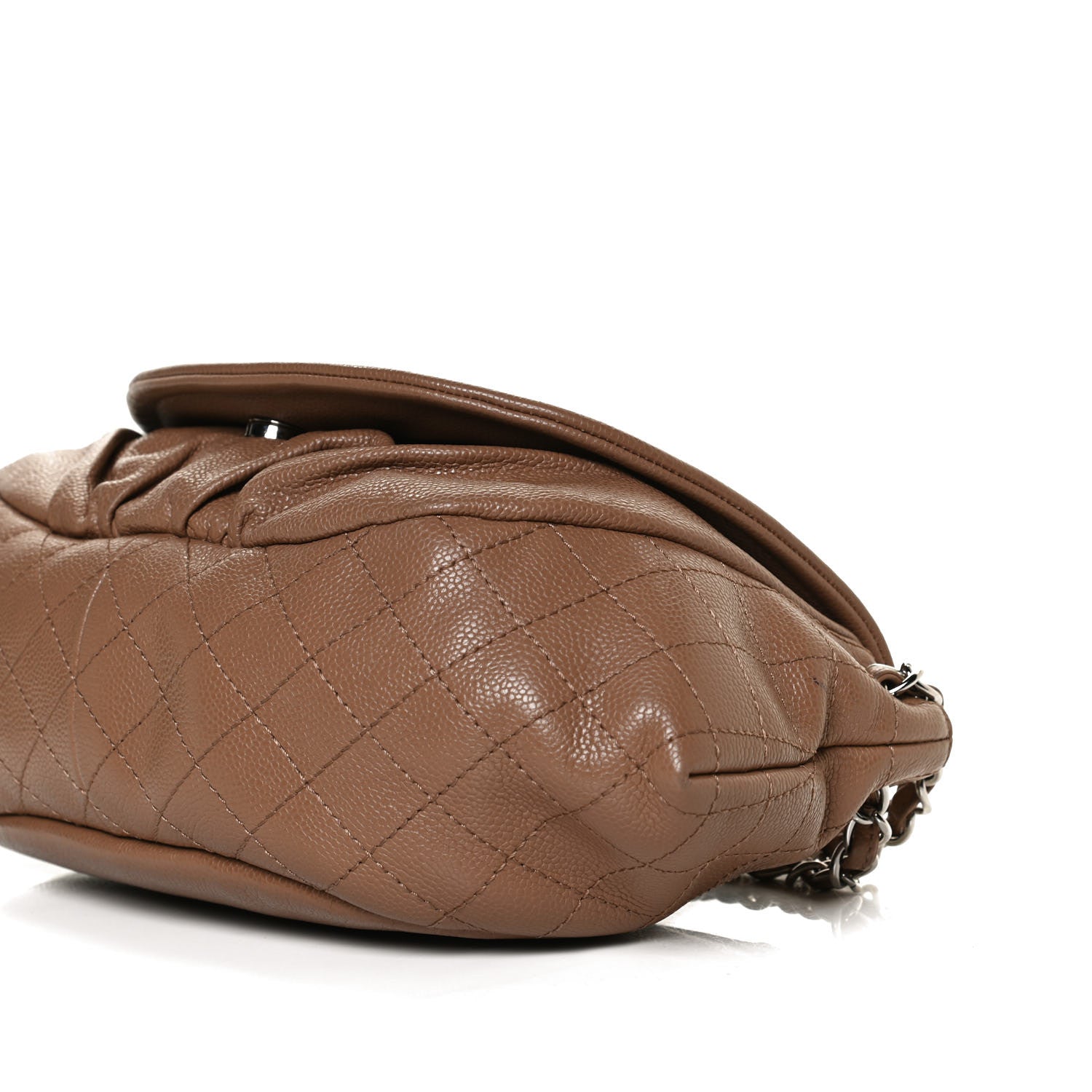 Chanel Caviar Large Half Moon Flap Dark Beige 10 of 14