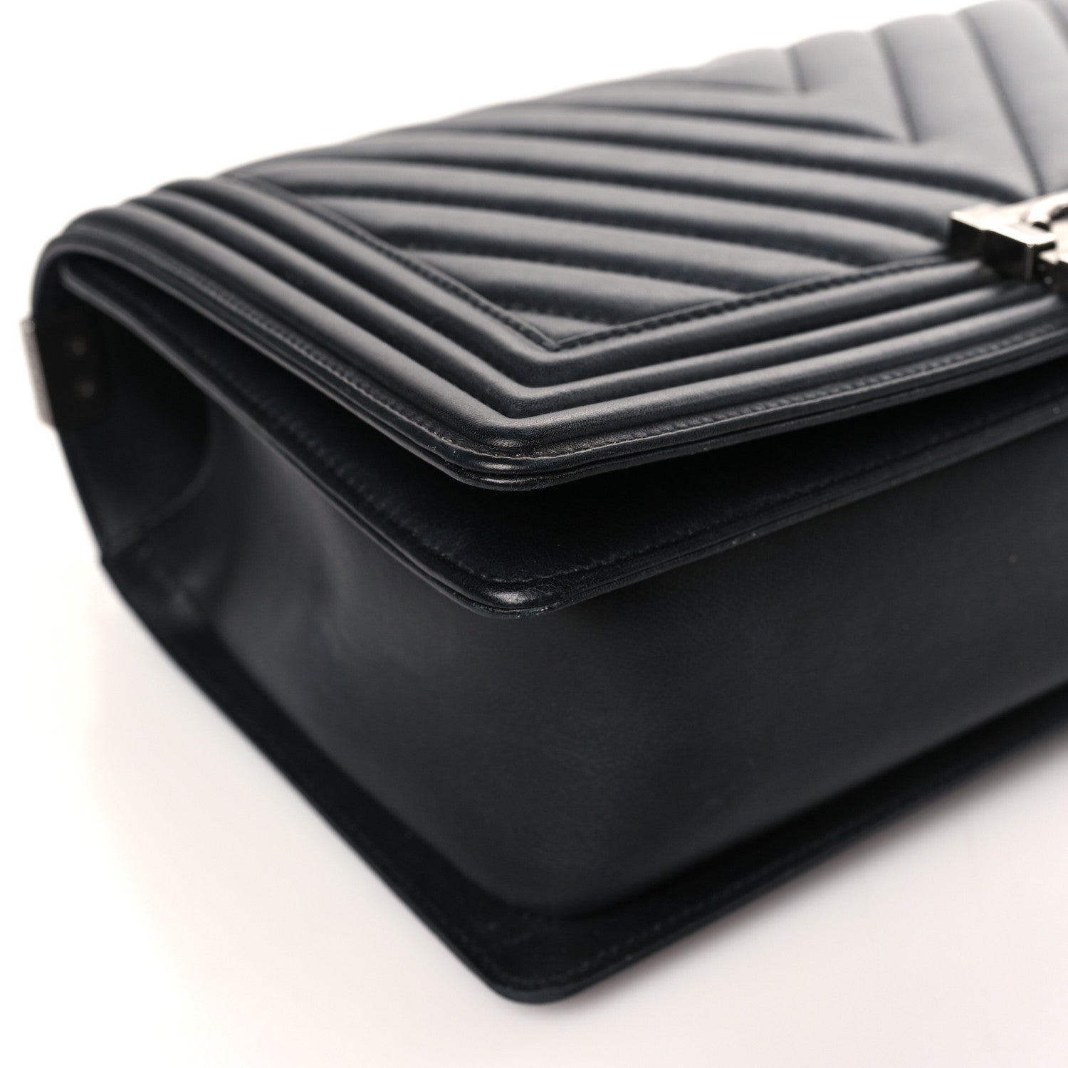 Chanel Calfskin Chevron Quilted New Medium Boy Flap Black 8 of 9