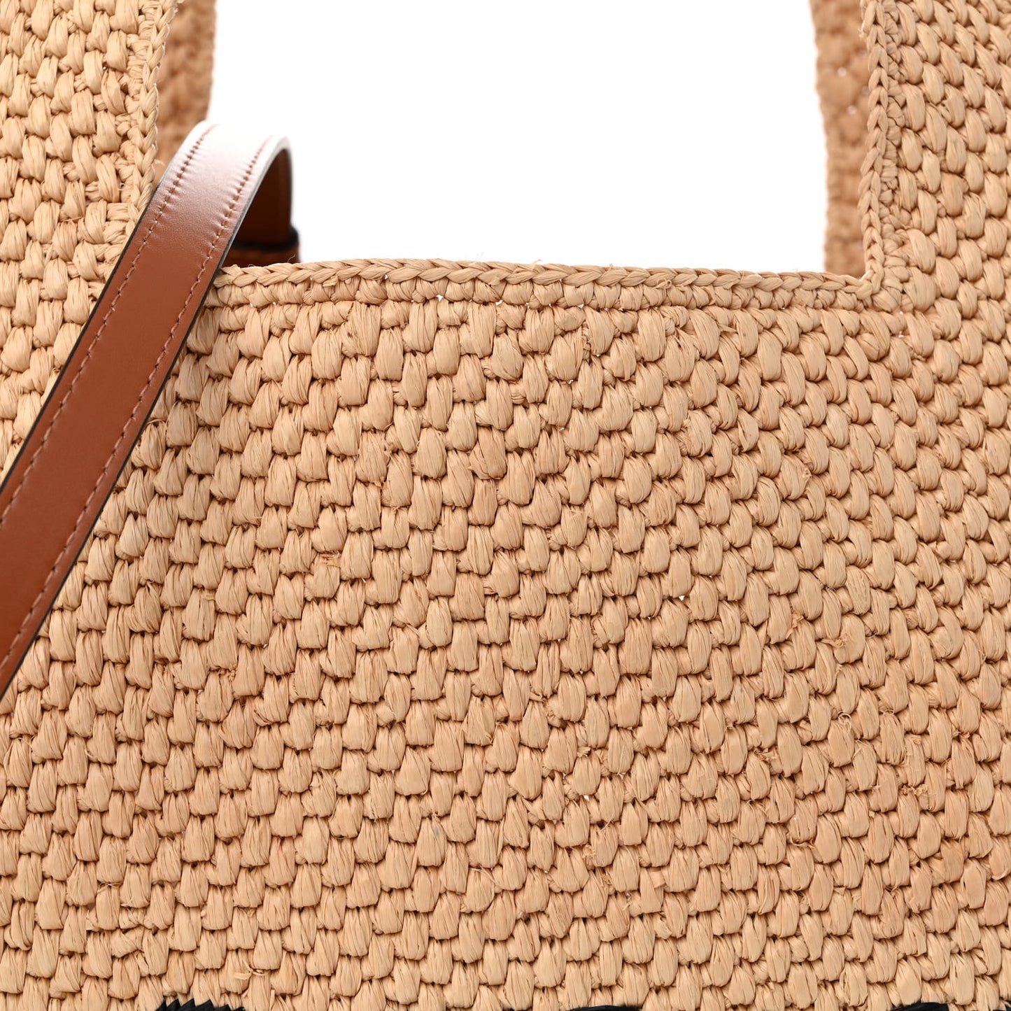 Raffia Medium Paula's Ibiza Logo Tote Natural Tan
