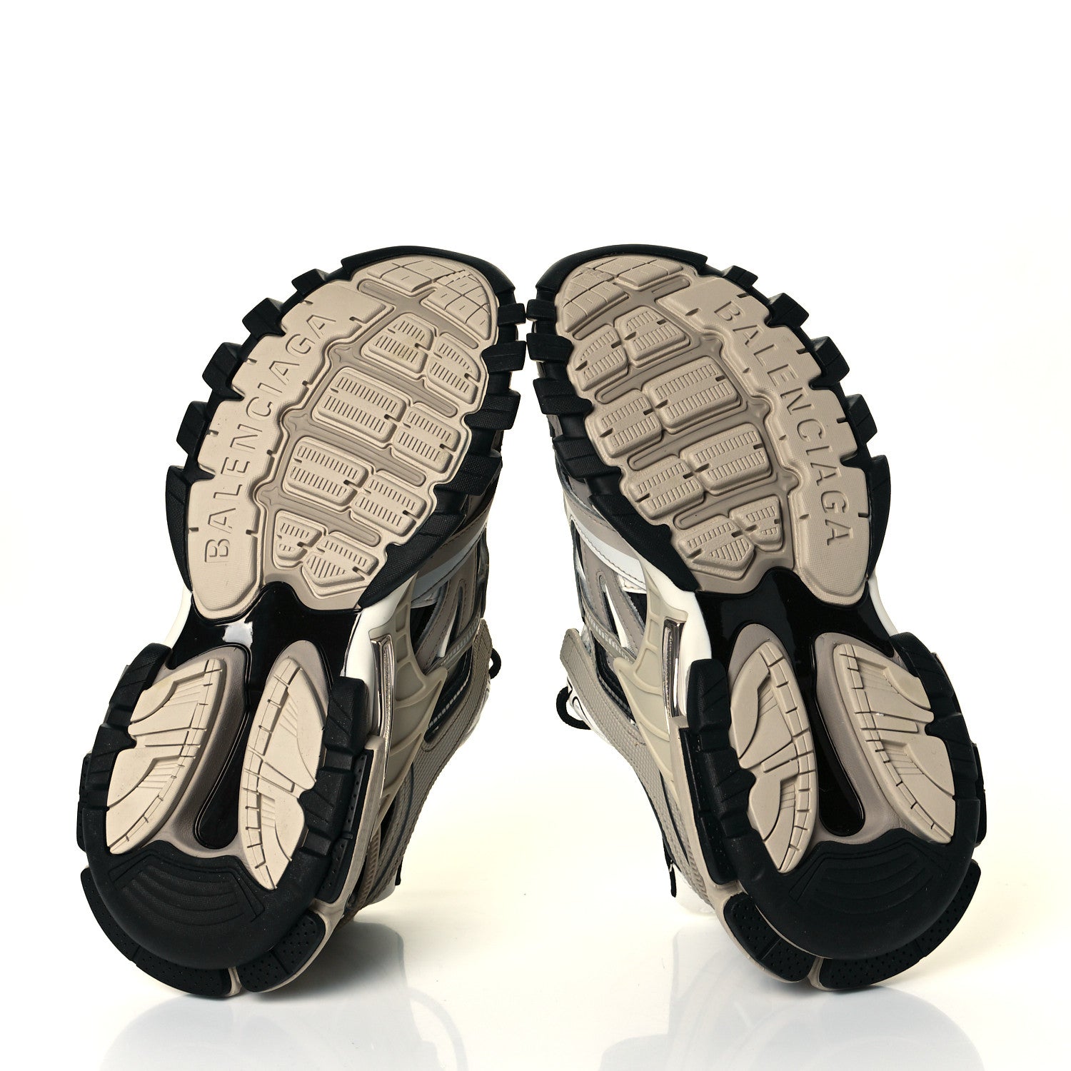 Balenciaga Rubber Mesh Bi-Color Womens Track.2 Open Sneakers 38 Beige Black 7 of 8