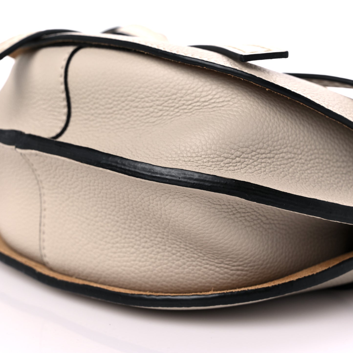 Grained Calfskin Small Gate Crossbody Bag Light Oat