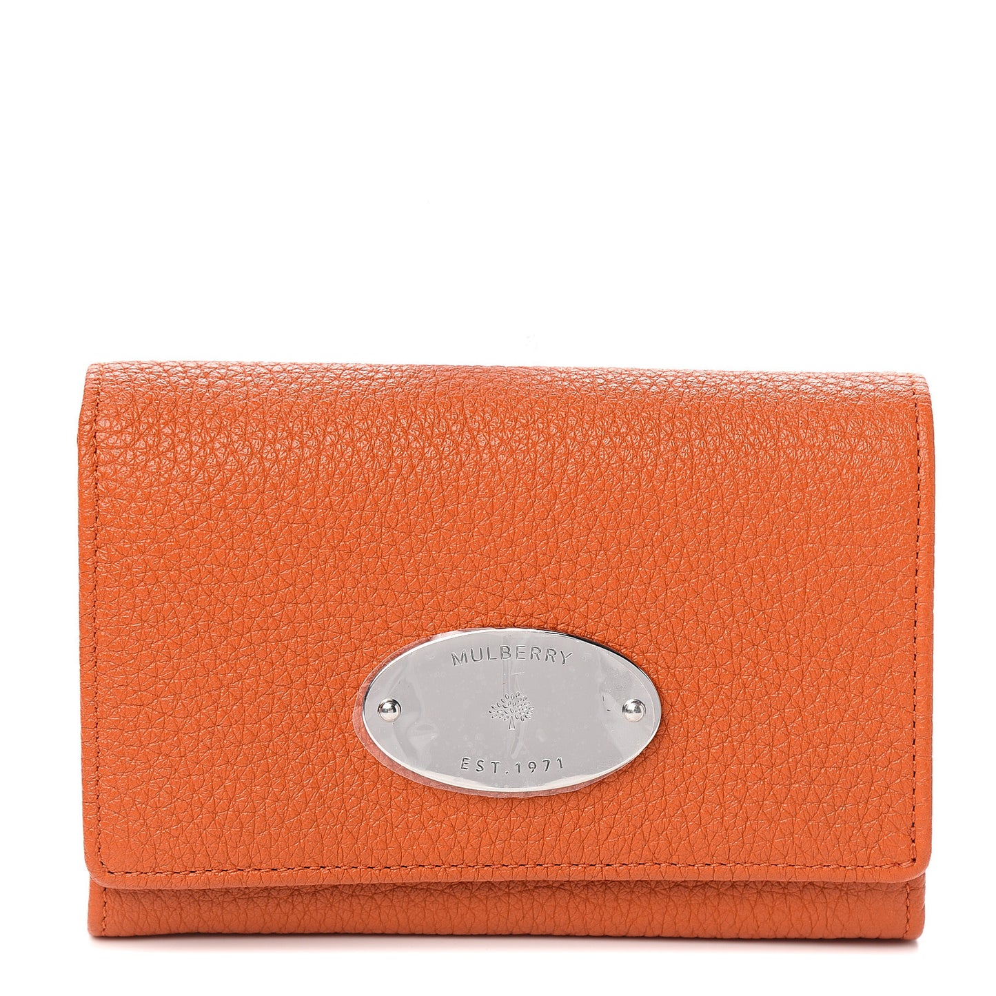 Soft Grain Calfskin French Purse Wallet Pumpkin