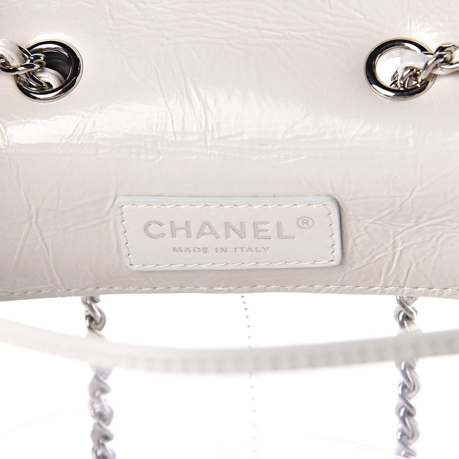 Chanel Crumpled Calfskin PVC Quilted Backpack White 7 of 11