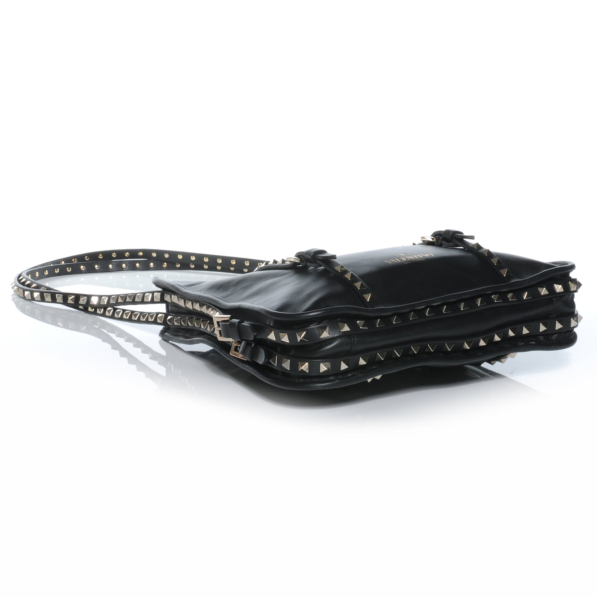 Valentino Garavani Vitello Rockstud Shopper Tote Black 4 of 7