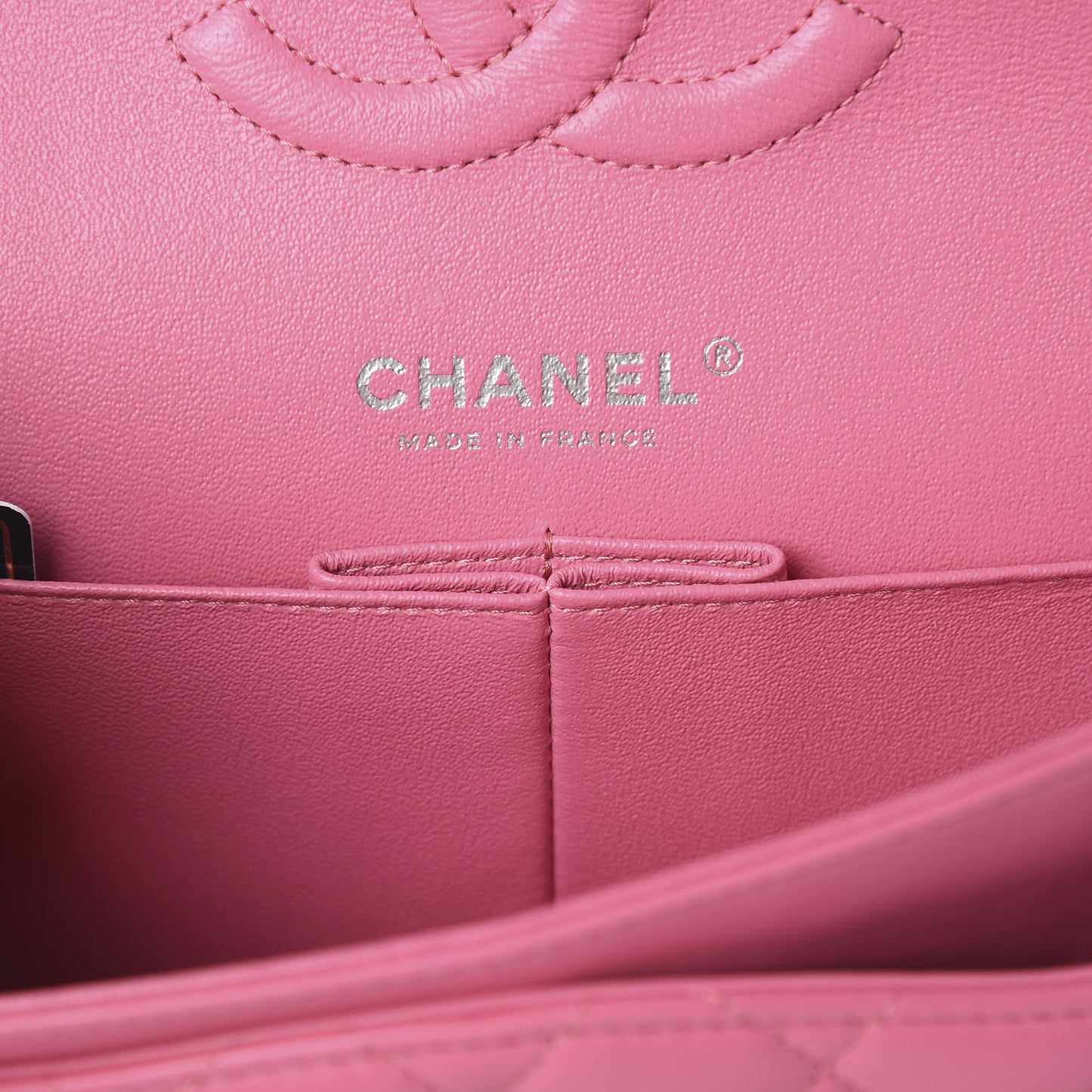 Lambskin Quilted Medium Double Flap Pink