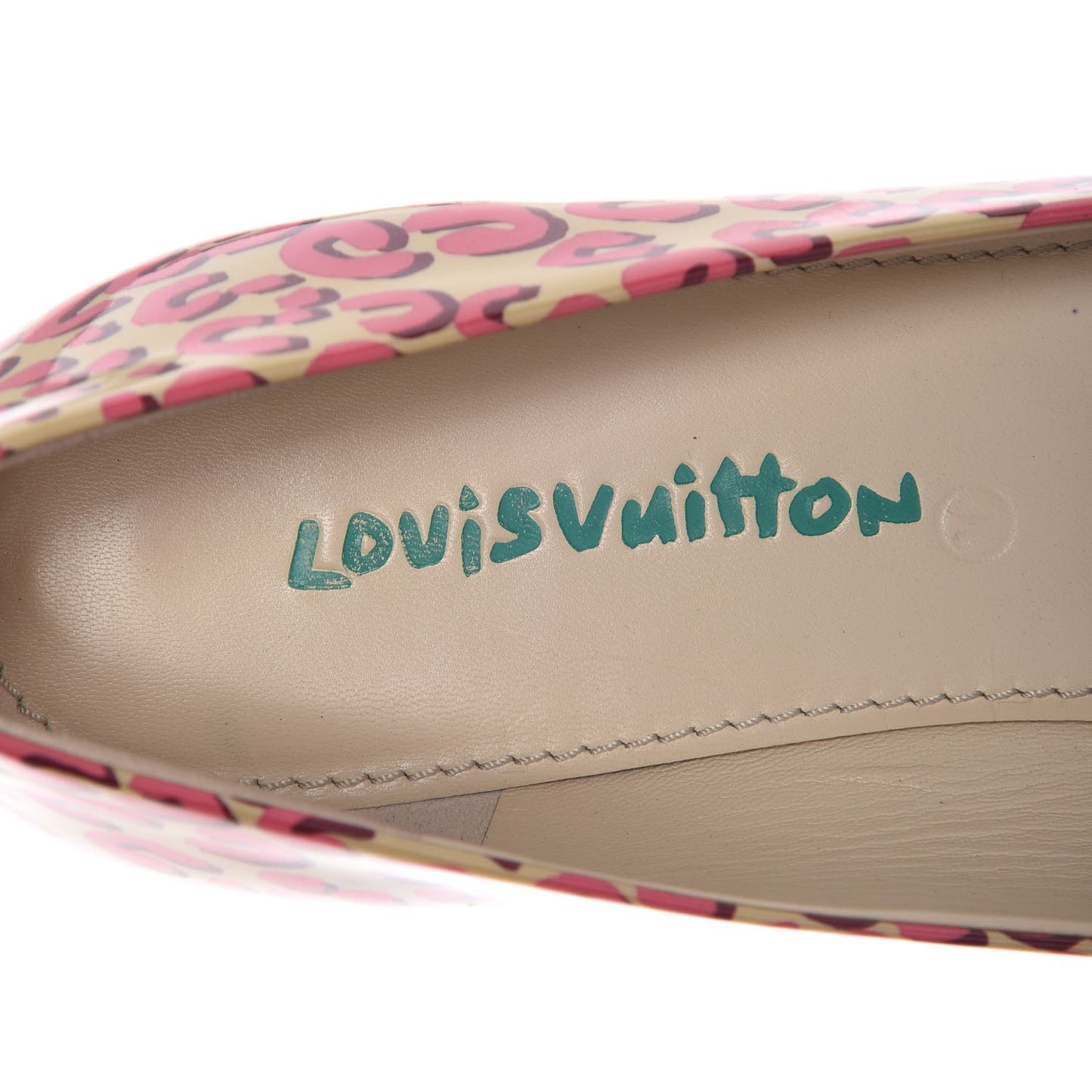 Patent Leopard Ballet Flats 40 Blanc Corail