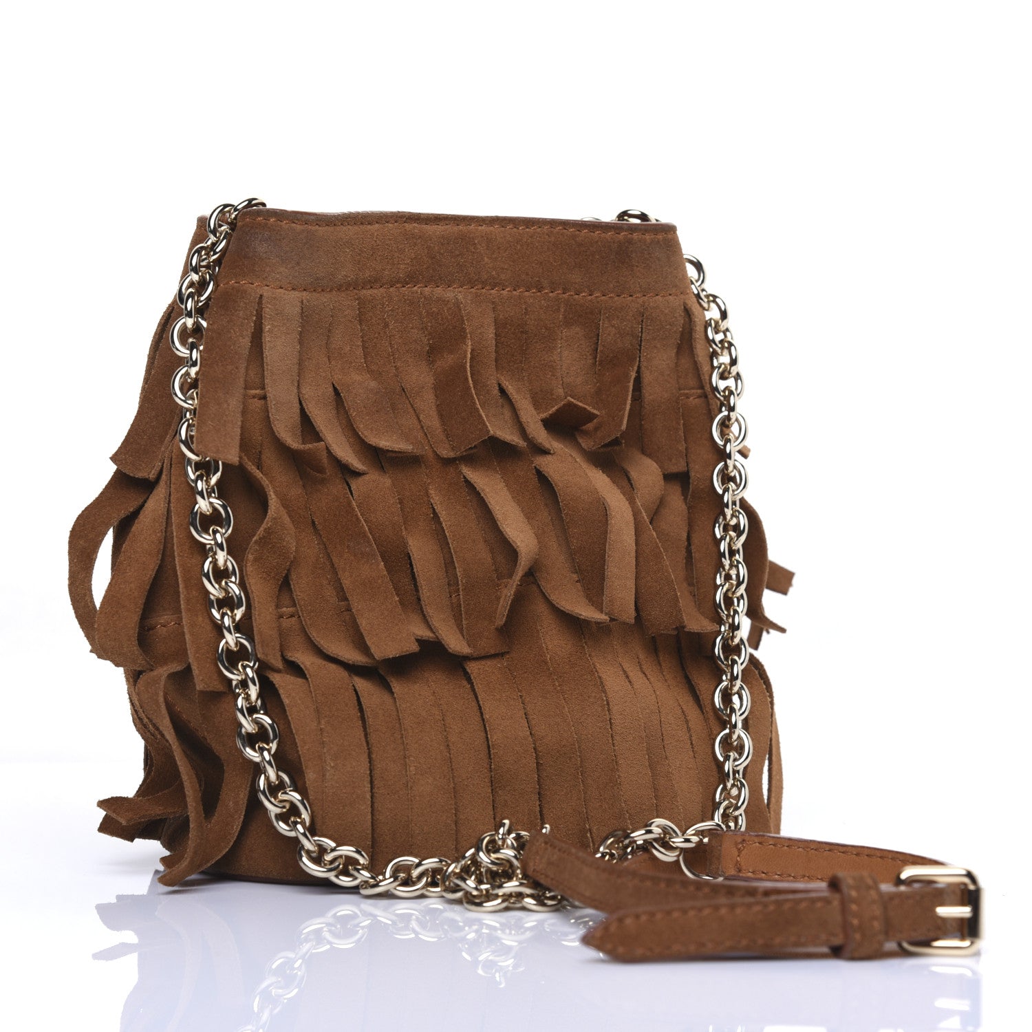 Burberry Suede Fringe Mini Bucket Bag 3 of 15