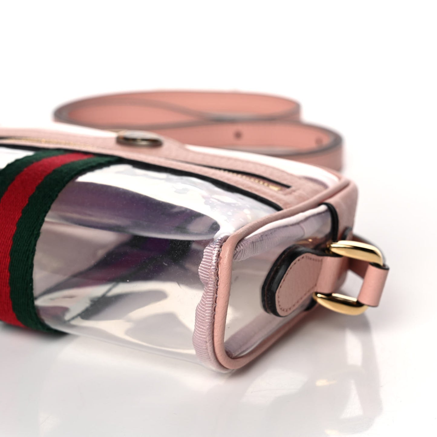 Vinyl Web Mini Ophidia Transparent Shoulder Bag Perfect Pink