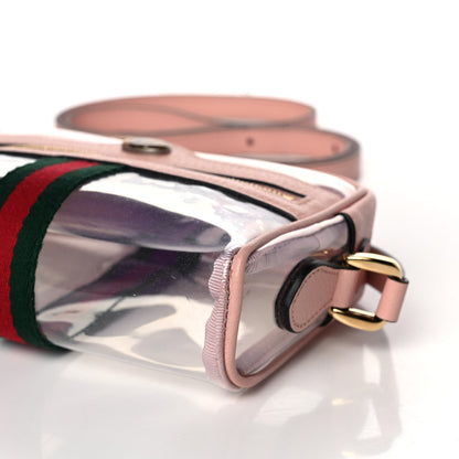 Gucci Vinyl Web Mini Ophidia Transparent Shoulder Bag Perfect Pink 8 of 11