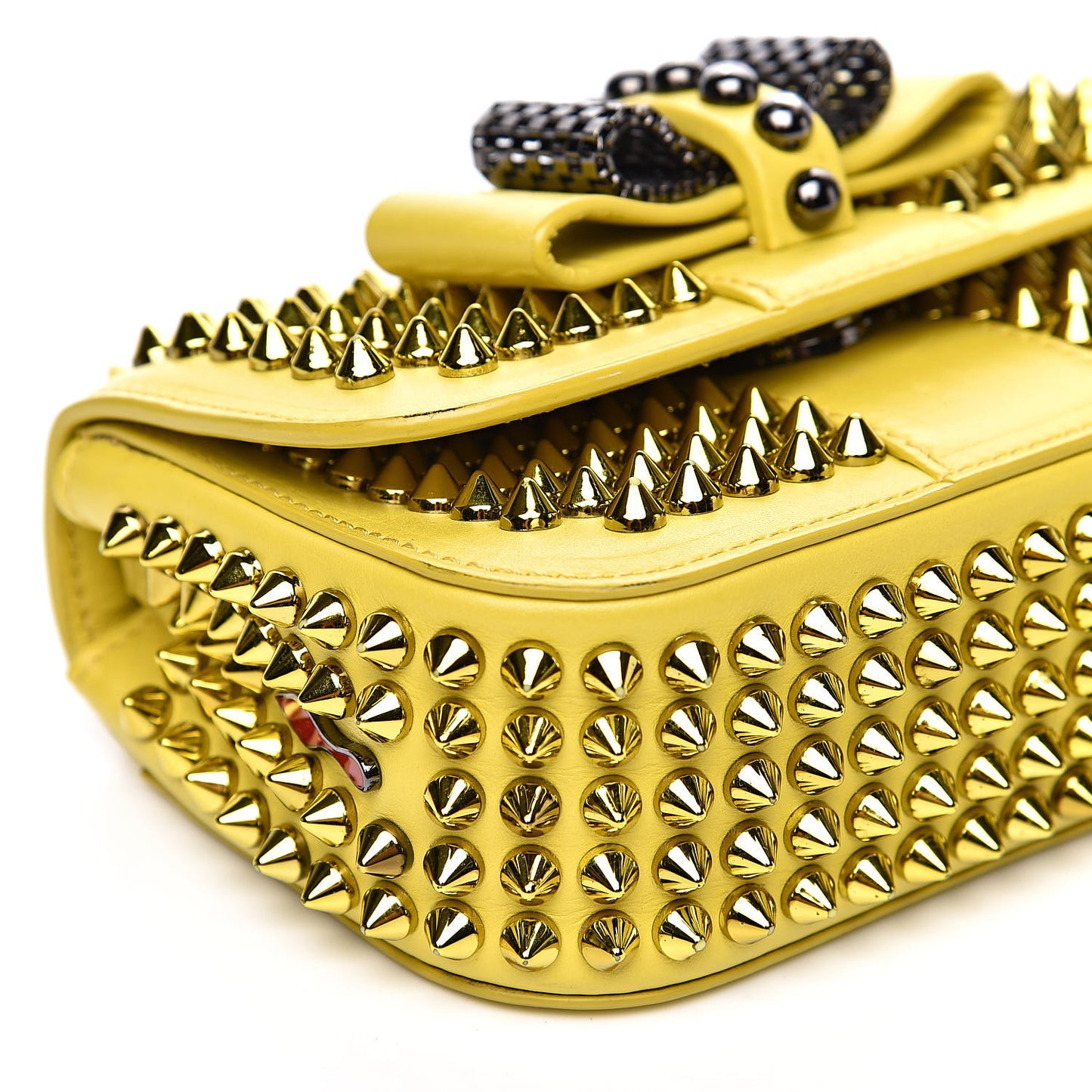 Calfskin Spikes Mini Sweety Charity Crossbody Bag Mimosa