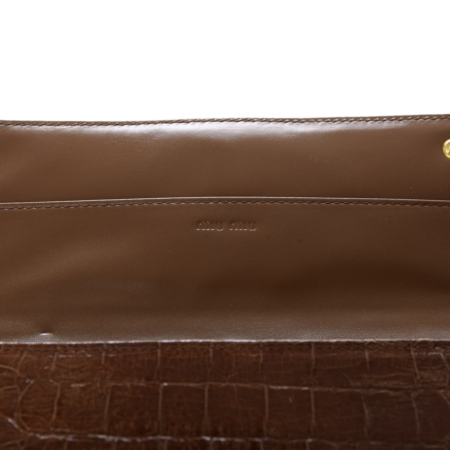 Embossed Crocodile Continental Wallet Tobacco