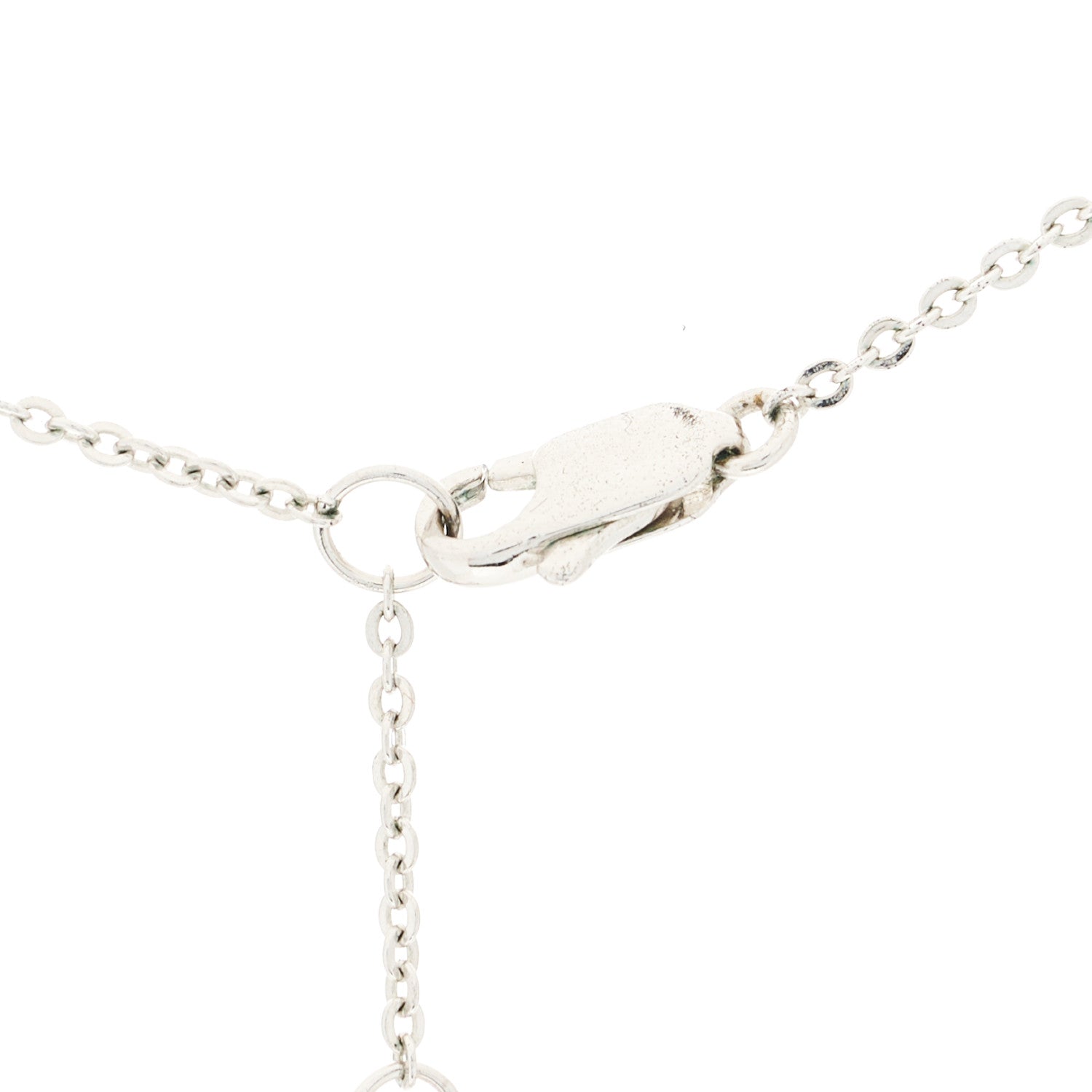 Christian Dior Crystal Pearl Logo Bow Necklace Silver 4 of 5