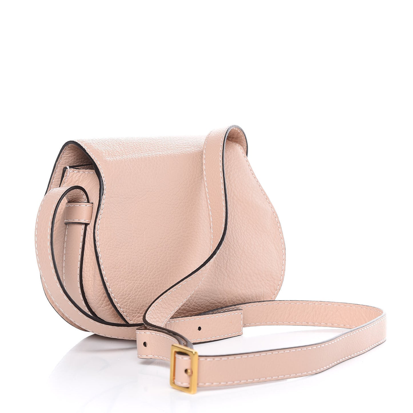 Calfskin Mini Marcie Round Crossbody Bag Blush Nude