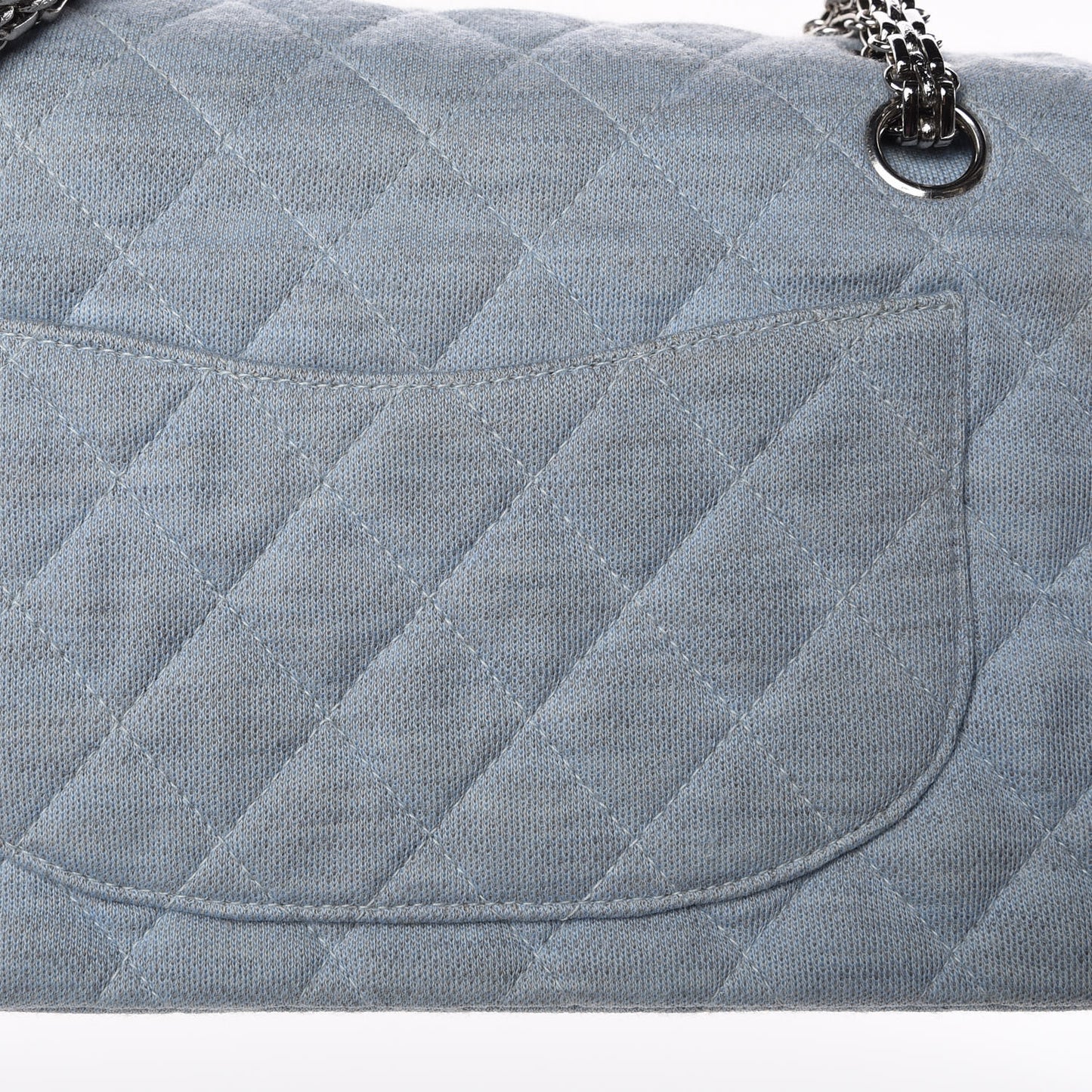 Jersey Quilted Small Double Flap Blue