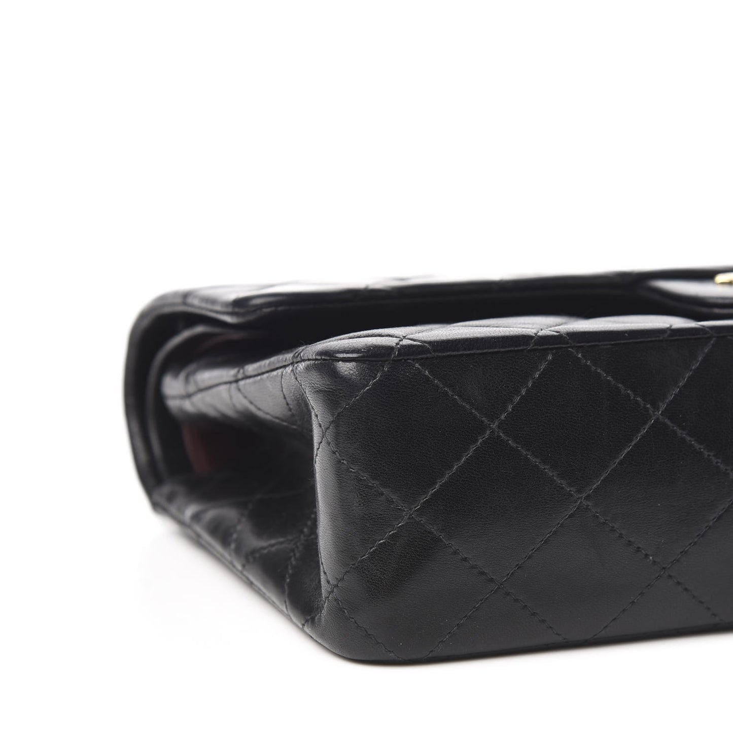 Lambskin Quilted Medium Double Flap Black