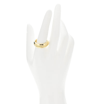 David Yurman 18K Yellow Gold 8mm Cable Classics Inset Band Ring 60 9 2 of 5