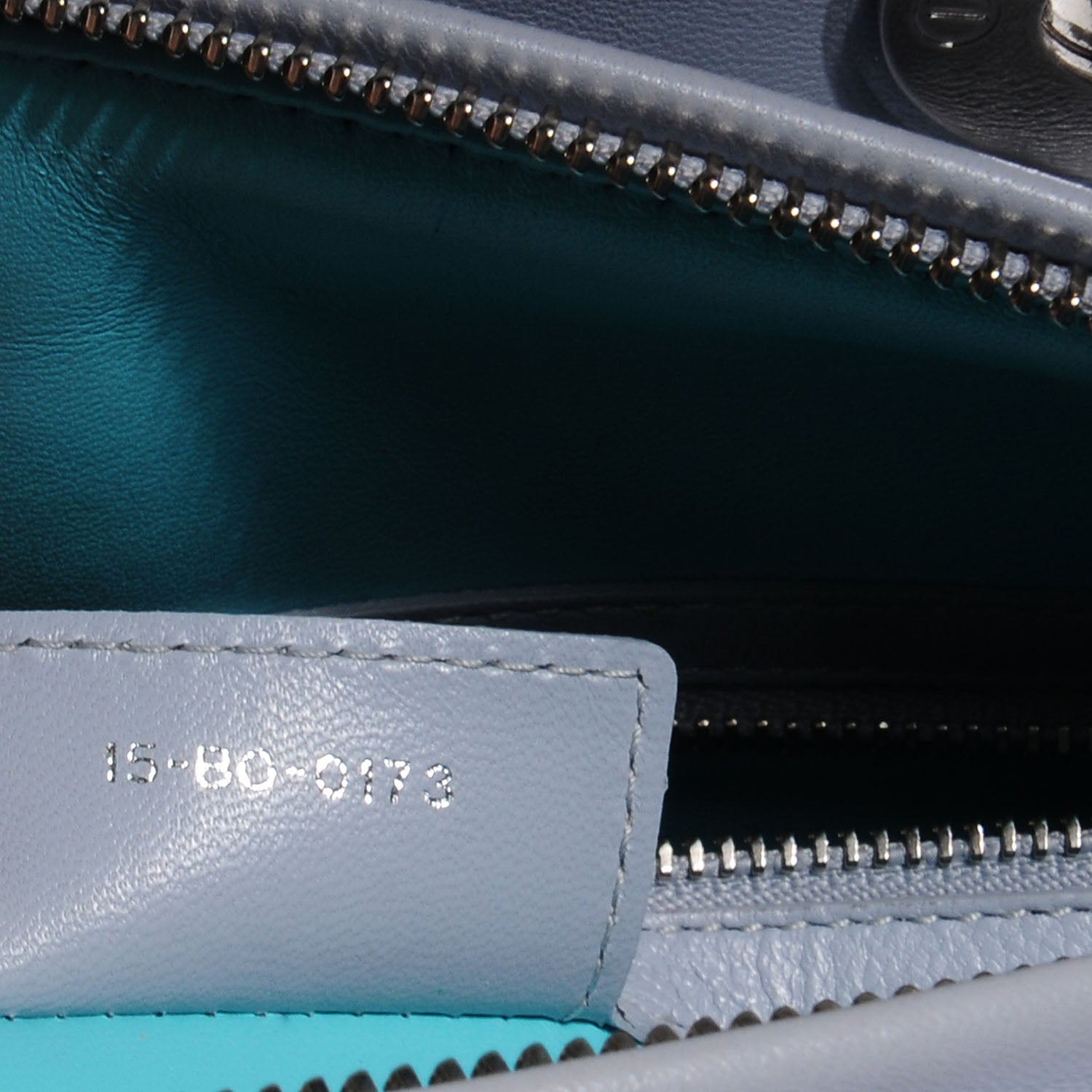 Christian Dior Lambskin Cannage Large Lady Dior Grey Turquoise 6 of 8
