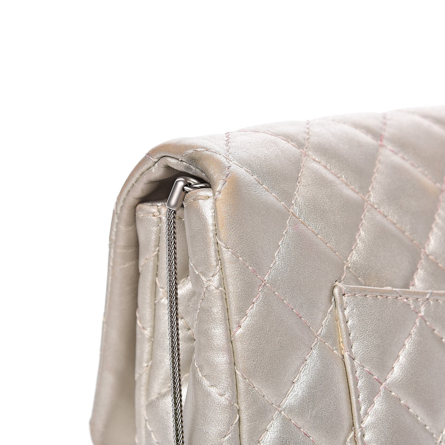 Metallic Calfskin Quilted 2.55 Reissue Clutch Silver