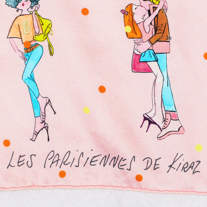 Hermes Silk Les Parisiennes Scarf 70 Rose Pale Turquoise Vert 4 of 9