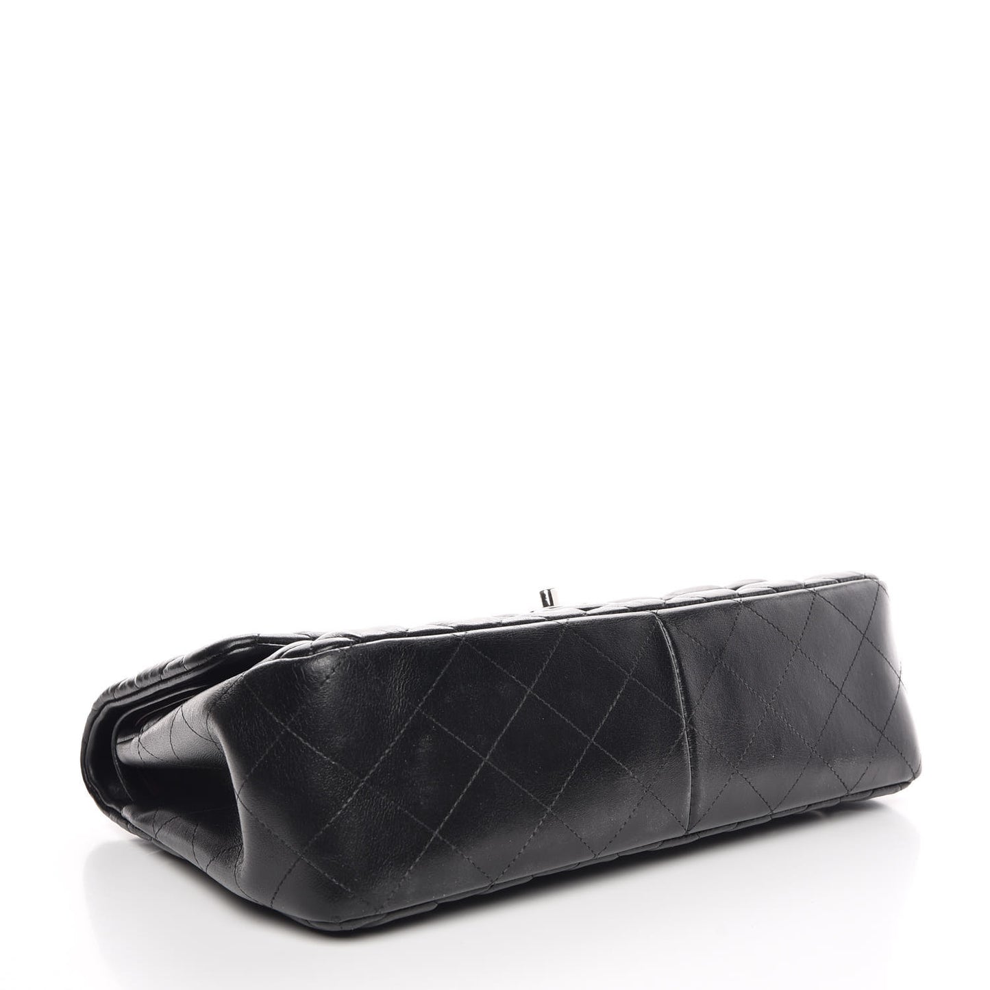 Lambskin Quilted Jumbo Double Flap Black
