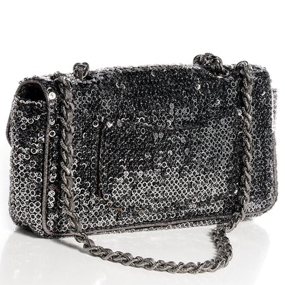 Chanel Sequin East West Flap Dark Silver 3 of 8