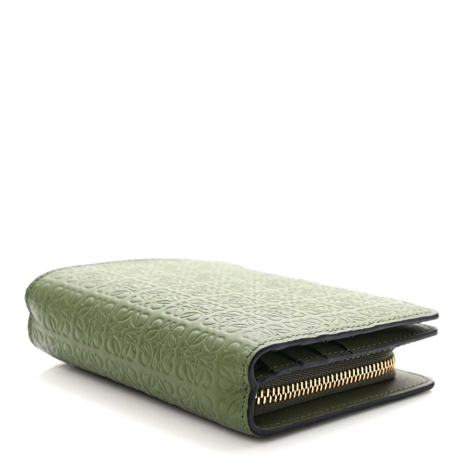 Loewe Calfskin Embossed Compact Wallet Avocado 4 of 7