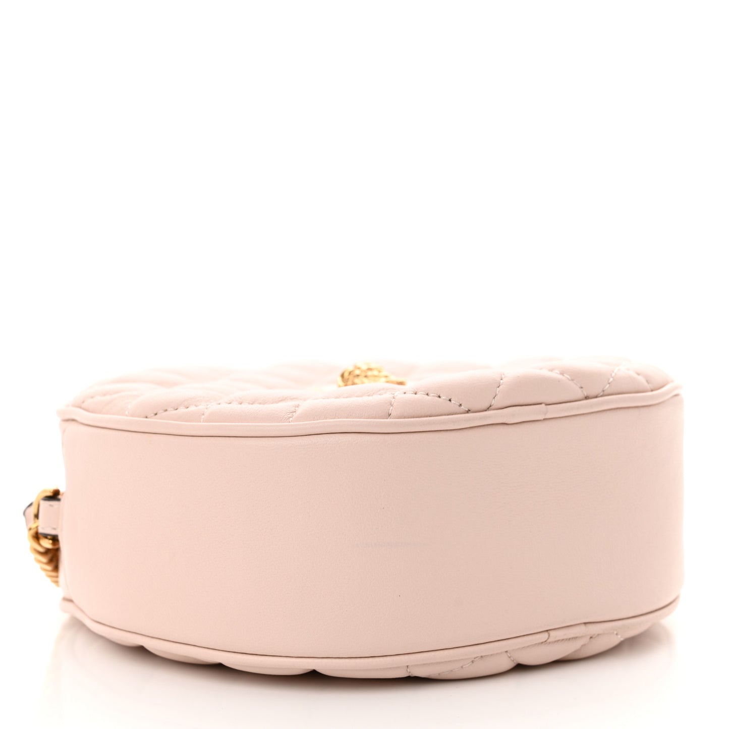 Nappa Quilted La Medusa Round Camera Bag Light Pink