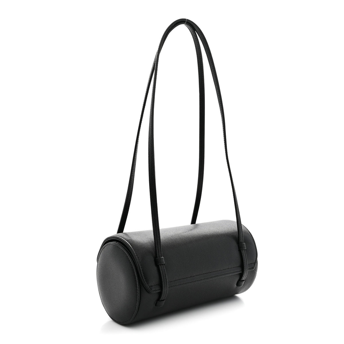 Shiny Caviar Preppy Coco Small Bowling Bag Black