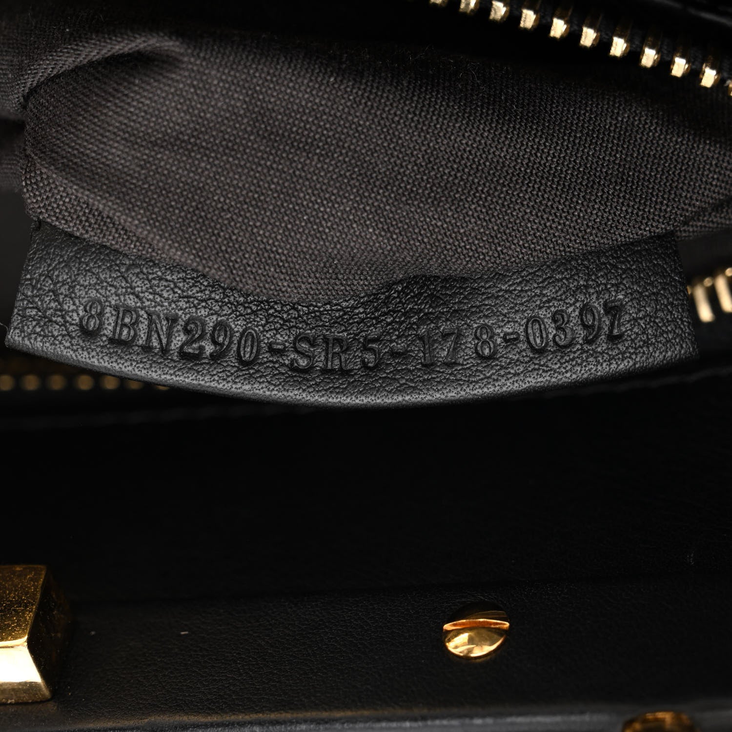 Fendi Vitello Seta Gold Studded Medium Peekaboo Iconic Satchel Black 8 of 11