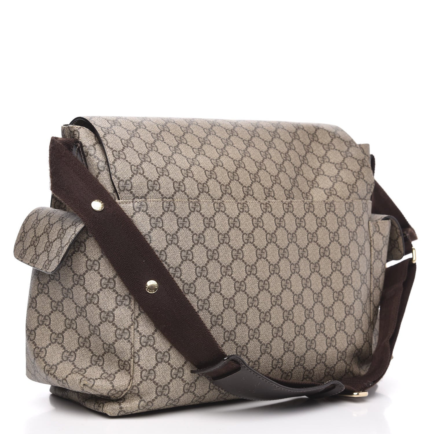 Gucci GG Plus Monogram Messenger Diaper Bag Dark Brown 3 of 12