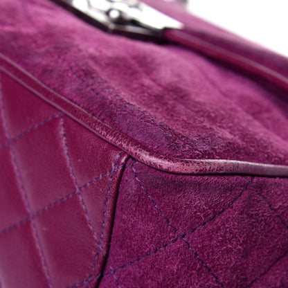 Chanel Suede Lambskin Scallop Quilted Medium Pagoda Flap Purple 16 of 18