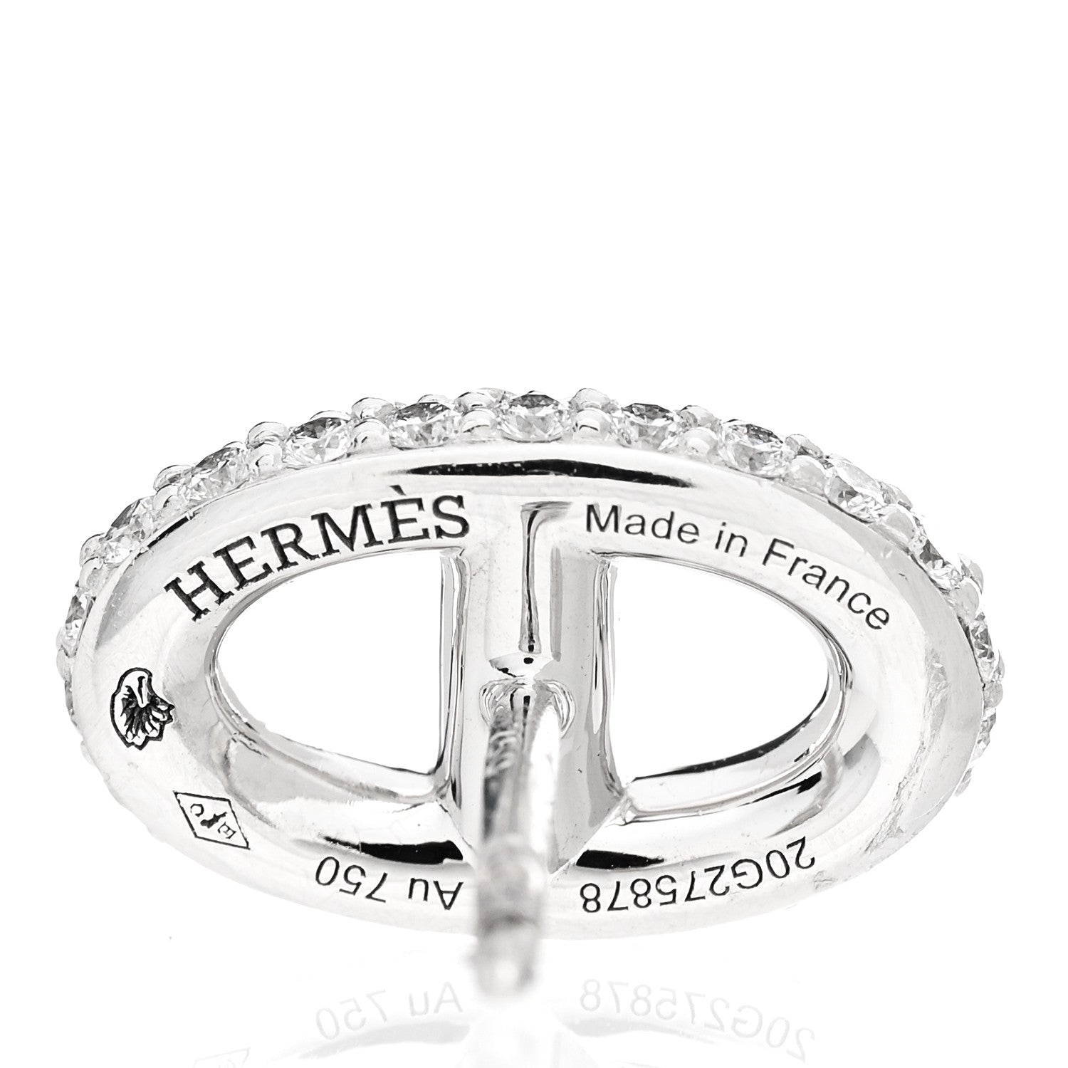 Hermes 18K White Gold Diamond New Farandole Earrings 4 of 5