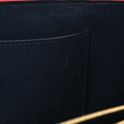 Celine Smooth Calfskin Trotteur Clutch Navy Blue Red 11 of 20